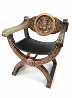 Fauteuil - Eik, Kalfsleer - Savonarola Stoel