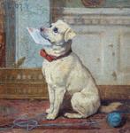 Otto Eerelman (1839-1926) - Zittend hondje met brief