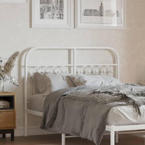 vidaXL Hoofdbord 120 cm metaal wit, Huis en Inrichting, Slaapkamer | Bedden, Nieuw, Verzenden