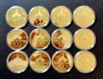 Verenigde Staten. Collection of 12 Gold Plated Medals, Verzamelen, Nieuw