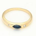 Ring - 18 karaat Geel goud -  0.41ct. tw. Saffier - Diamant, Handtassen en Accessoires, Ringen, Nieuw
