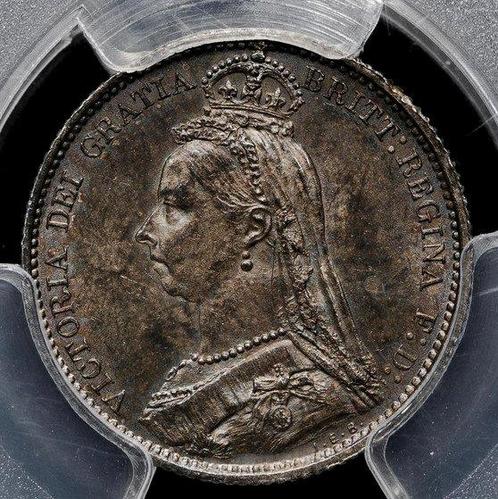 Koninkrijk Groot-Brittannië. Victoria. 6 Pence 1887 - PCGS, Postzegels en Munten, Munten | Europa | Niet-Euromunten