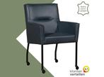 Leren eetkamerstoel Lucky - Granada Blue (blauw), Huis en Inrichting, Stoelen, Bohemian, Industrieel, Modern, Scandinavisch, Blauw