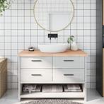 vidaXL Wastafelblad 120x60x(2-4) cm onbehandeld massief hout, Huis en Inrichting, Keuken | Keukenelementen, Verzenden, Nieuw