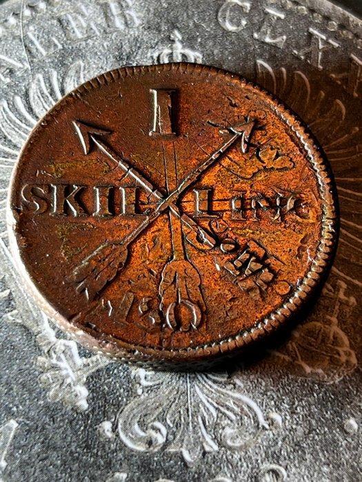 Zweden. 1 Skilling 1802/1762 - Overstruck, Postzegels en Munten, Postzegels | Europa | Rusland