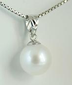 Zonder minimumprijs - Hanger - 18 karaat Witgoud Parel -