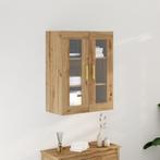 vidaXL Wandkast met glazen deuren Artisan Eiken 69,5x34x90, Huis en Inrichting, Verzenden, Nieuw