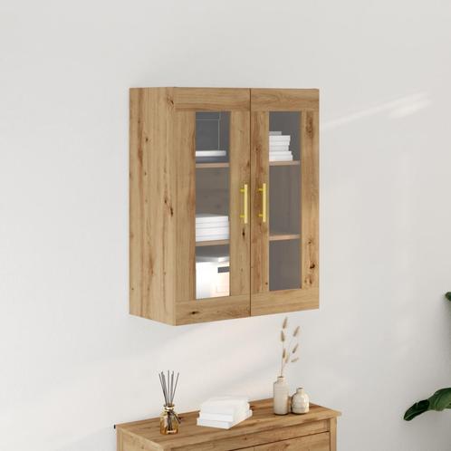 vidaXL Wandkast met glazen deuren Artisan Eiken 69,5x34x90, Huis en Inrichting, Kasten | Dressoirs, Nieuw, Verzenden