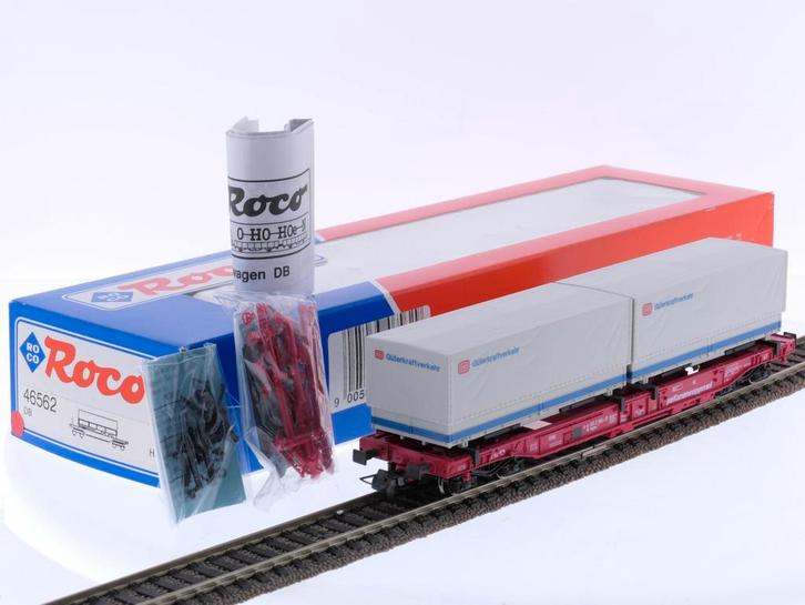 Schaal H0 Roco 46562 dieplader wagen Sdgnms “DB Güterverk, Hobby en Vrije tijd, Modeltreinen | H0, Gelijkstroom, Analoog, Zo goed als nieuw