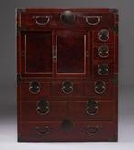 Handelaarsdocumentenkast (chôba’dansu) - Hinoki (cypres), Antiek en Kunst