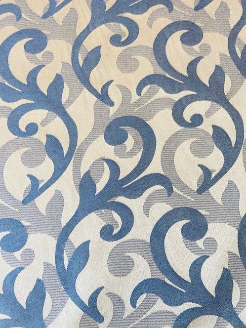 Verfijde en prestigieuze Damaststof goud en blauw suikercard, Antiek en Kunst, Antiek | Tapijten, Tafelkleden en Textiel