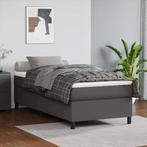 vidaXL Boxspring bed kunstleer grijs 80x200 cm, Verzenden