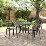 vidaXL 5-delige Tuinset geitaluminium bronskleurig, Tuin en Terras, Verzenden, Nieuw, Tuinset