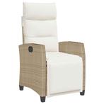Tuinstoel Verstelbaar Beige + Tafel | Retour Deal | -51%, Tuin en Terras, Verzenden, Nieuw, Rotan