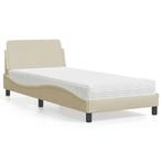 vidaXL Bed met matras stof crèmekleurig 90x190 cm, Huis en Inrichting, Slaapkamer | Bedden, Verzenden, Nieuw