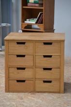 Kabinet - Hout - Archiefkast met acht lades – massief eiken, Antiek en Kunst