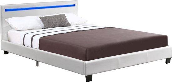 2dekans | Juskys Gestoffeerd bed Verona - 120 x 200 cm - Wit, Huis en Inrichting, Slaapkamer | Bedden, Ophalen of Verzenden