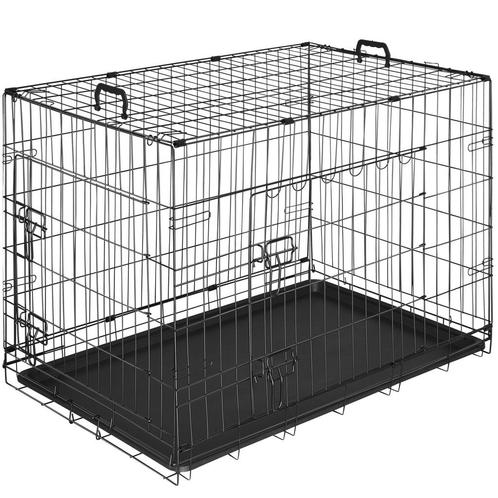 tectake Hondenkooi-roosterbox Luna, opvouwbaar, met 2 deuren, Dieren en Toebehoren, Hondenhokken, Verzenden