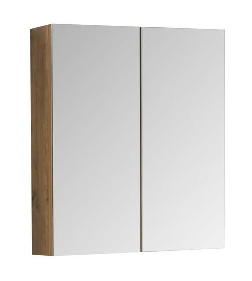 Badkamerkast Cuba 60 x 16 x 72 cm Eiken Spiegelkast Badkamer, Huis en Inrichting, Badkamer | Badkamermeubels, Nieuw, Verzenden