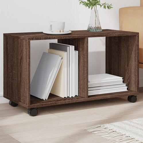 vidaXL Rolkast 72x33x42,5 cm bewerkt hout bruin eikenkleurig, Huis en Inrichting, Tafels | Bijzettafels, Nieuw, Verzenden