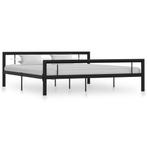 vidaXL Bedframe metaal zwart en wit 180x200 cm, Verzenden, Nieuw