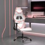 vidaXL Massage gamestoel kunstleer wit en roze, Verzenden, Nieuw