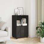 vidaXL Rolkast 55x40x91 cm bewerkt hout zwart, Huis en Inrichting, Kasten | Dressoirs, Verzenden, Nieuw