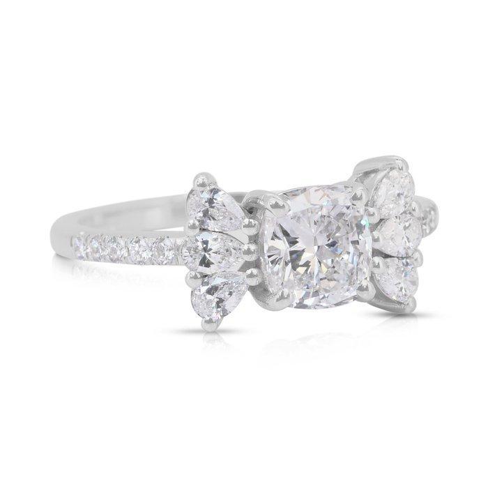 Ring - 18 karaat Witgoud - 1.48ct. tw. Diamant (Natuurlijk), Handtassen en Accessoires, Ringen