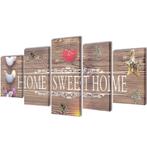 vidaXL Canvas Wall Print Set Home Sweet Home Design 200 x, Verzenden, Nieuw