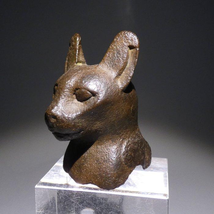 Égypte ancienne Bronze Tête de la déesse Bastet. 5,7 cm de, Verzamelen, Mineralen en Fossielen