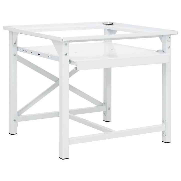 vidaXL Wasmachineverhoger met uittrekbaar schap wit, Electroménager, Lave-linge, Envoi