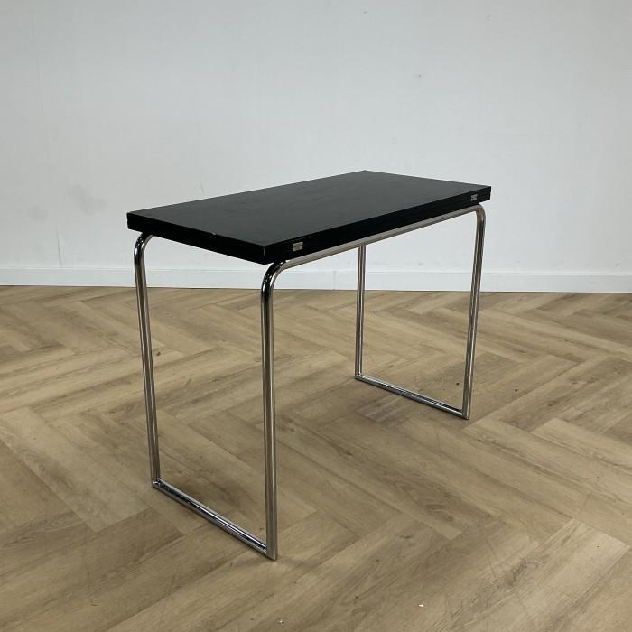 Thonet B 109 design klaptafel, bruin - chroom, Huis en Inrichting, Tafelonderdelen, Gebruikt