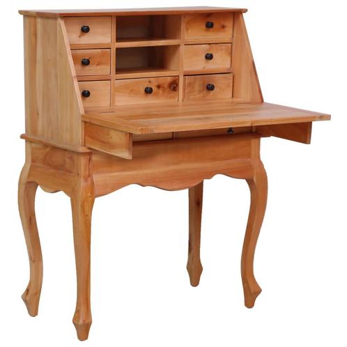 vidaXL Secretaire 78x42x103 cm massief mahoniehout, Huis en Inrichting, Bureaus, Nieuw, Verzenden