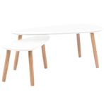 Salontafelset Grenen Wit | Retour Deal | Scandinavisch | 40%, Huis en Inrichting, Scandinavische stijl, 100 tot 150 cm, Verzenden
