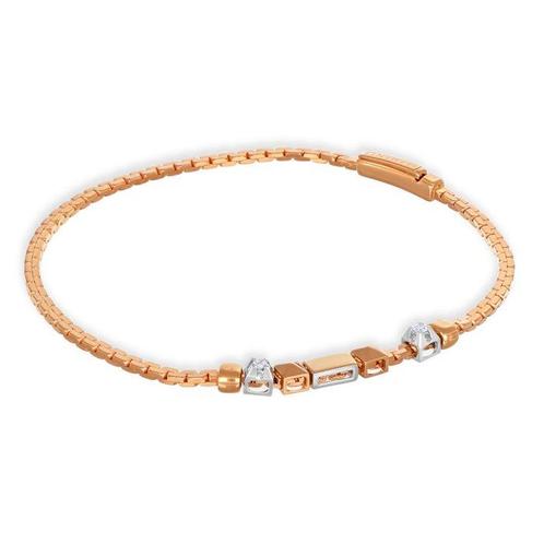 Armband - 18 karaat Roségoud, Witgoud - 0.06ct. tw. Diamant, Handtassen en Accessoires, Armbanden
