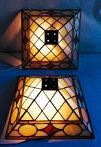 Plafonnier (2) - Tiffany - Cristal plombé et acier -