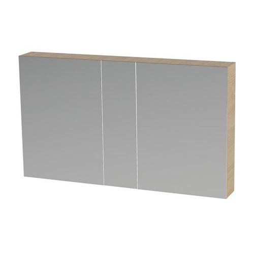 Spiegelkast Tiger S-line 120 cm Met 2 Deuren Naturel Eik, Doe-het-zelf en Bouw, Sanitair, Bad, Nieuw, Ophalen of Verzenden