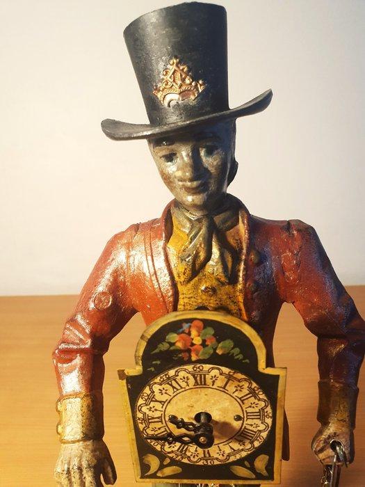 Tafelklok, Zwarte Woud Clockman klok - Antiek - Gietijzer, Antiek en Kunst, Antiek | Klokken