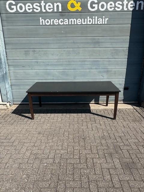 Gebruikte Stamtafel (220x100cm) - T1589- Vintage/Café, Huis en Inrichting, Tafels | Eettafels, Ophalen