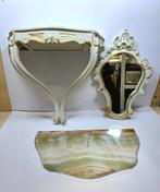 Consolle da Parete con piano in Onice Verde e Specchiera -