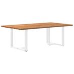 vidaXL Eettafel rechthoekig 220x120x74 cm massief eikenhout, Huis en Inrichting, Tafels | Eettafels, Verzenden, Nieuw