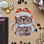 Uilen Piloot Borduurset 14CT op Bruin Borduurstof KT4228, Verzenden, Nieuw