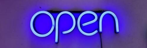 Open neon bord verlichting lamp licht kunststof 3D *blauw*, Maison & Meubles, Lampes | Autre, Envoi