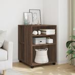 vidaXL Table dappoint avec roues chêne marron bois, Verzenden