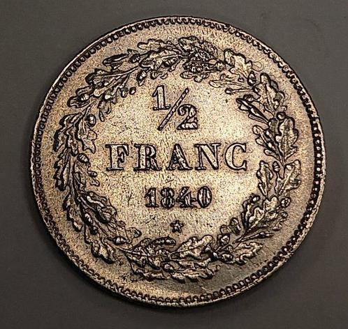 Belgique. Léopold Ier. 1/2 Franc 1840, Postzegels en Munten, Munten | Nederland