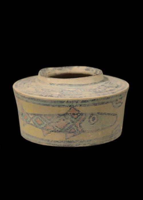 Indus Vallei Terracotta Terracotta vaas met polychromisch, Antiek en Kunst, Antiek | Overige Antiek