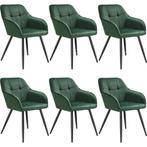 tectake Eetkamerstoel Marilyn, fluweeloptiek, gestikt patroo, Huis en Inrichting, Stoelen, Verzenden, Nieuw
