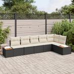 vidaXL 6-delige Ligzetel Set met Kussens Zwart Poly Rattan, Tuin en Terras, Verzenden, Nieuw