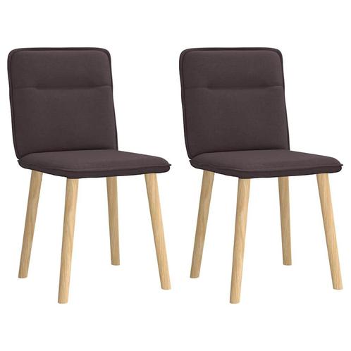 vidaXL Eetkamerstoelen 2 st stof donkerbruin, Huis en Inrichting, Stoelen, Nieuw, Verzenden