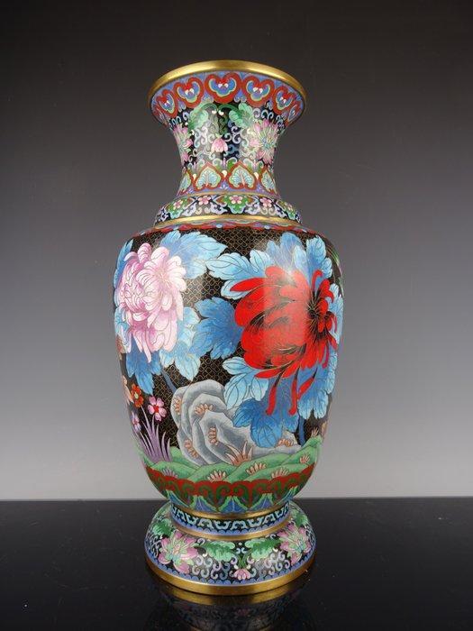 Vaas - Brons, Cloisonné emaille - China - 52 CM (Zonder, Antiek en Kunst, Antiek | Overige Antiek